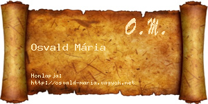 Osvald Mária névjegykártya